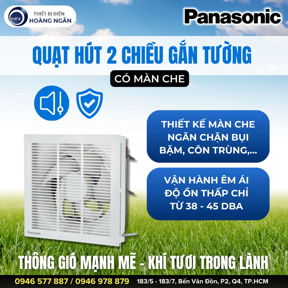 Quạt Thông Gió 2 Chiều Panasonic Có Màn Che