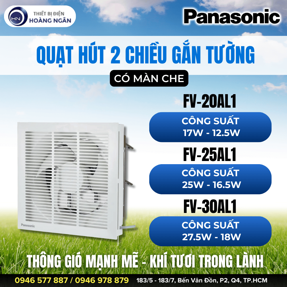 Quạt Thông Gió 2 Chiều Panasonic Có Màn Che