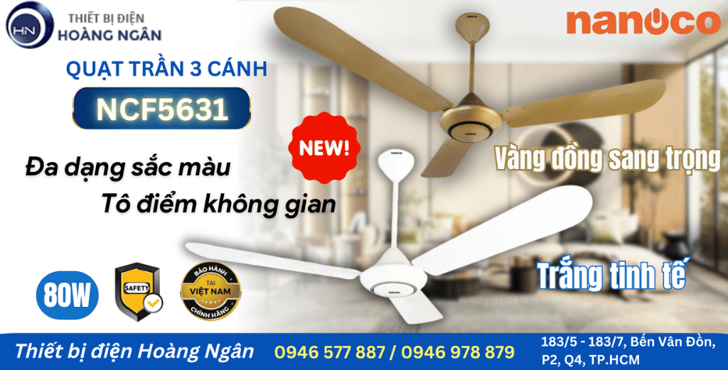 Quạt Trần 3 Cánh Giá Rẻ NCF5631 Nanoco