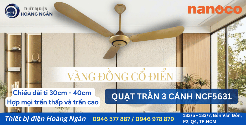 Quạt Trần 3 Cánh Giá Rẻ NCF5631 Nanoco