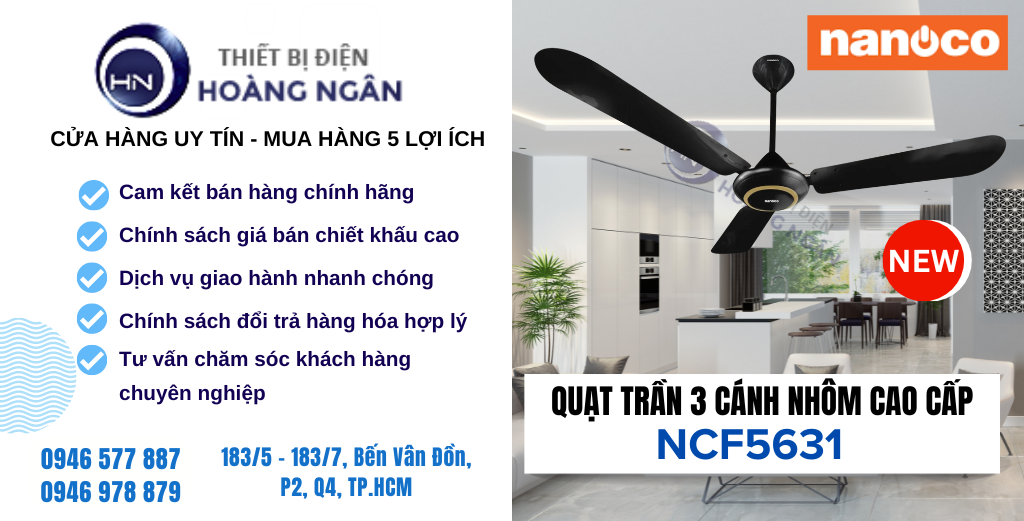 Quạt Trần 3 Cánh Giá Rẻ NCF5631 Nanoco