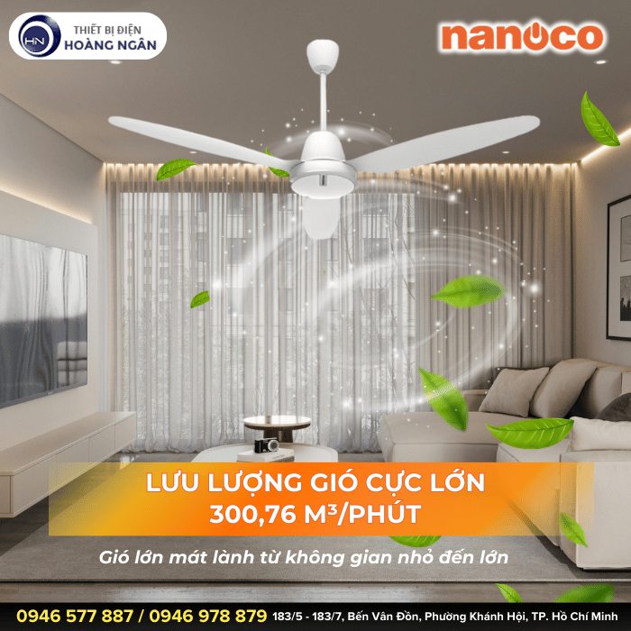 Quạt Trần 3 Cánh Nanoco NCF6031