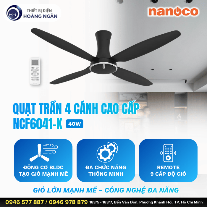 Quạt Trần 4 Cánh NCF6041 Nanoco