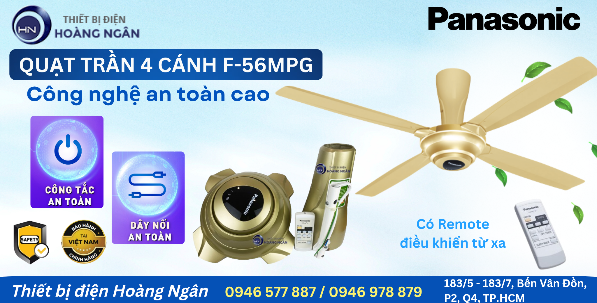 Quạt Trần Panasonic 4 Cánh F-56MPG