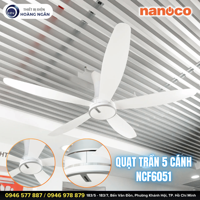 Quạt Trần 5 Cánh Nanoco NCF6051