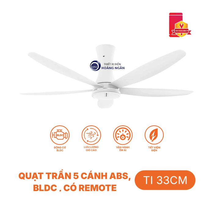 Quạt Trần 5 Cánh NCF6051-W Nanoco Màu Trắng
