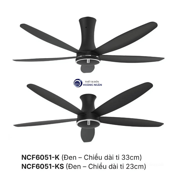 Quạt Trần 5 Cánh Màu Đen NCF6051-K Nanoco