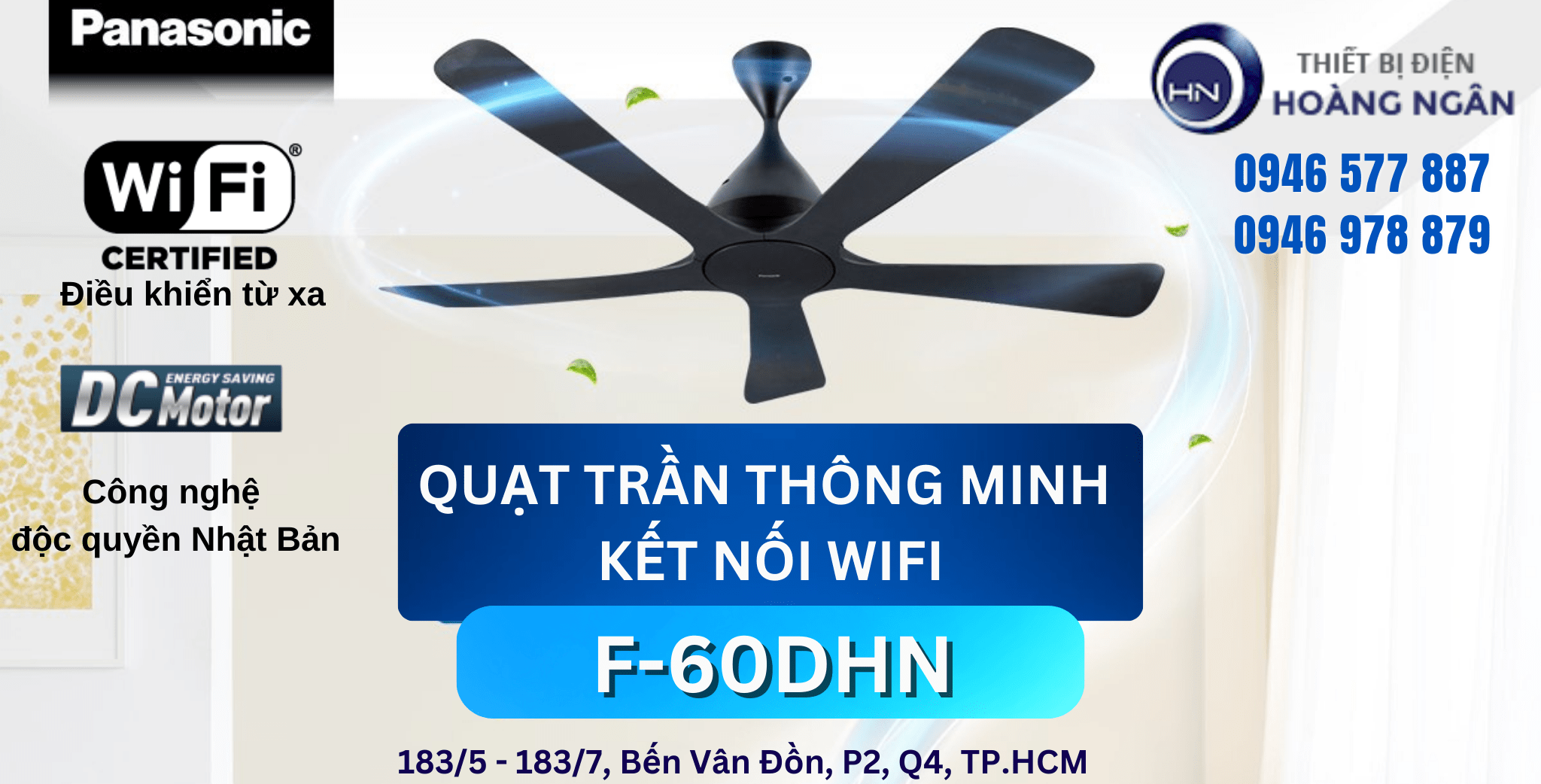 Quạt Trần 5 Cánh Panasonic Wifi F-60DHN