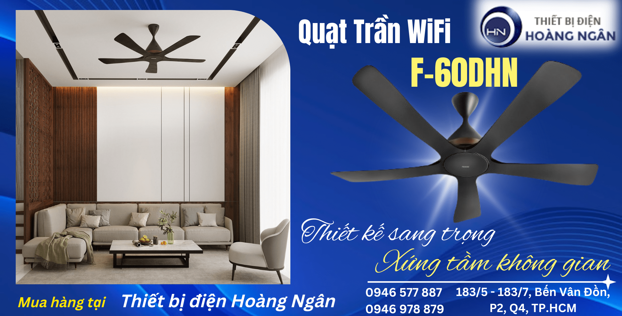 Quạt Trần 5 Cánh Panasonic Wifi F-60DHN