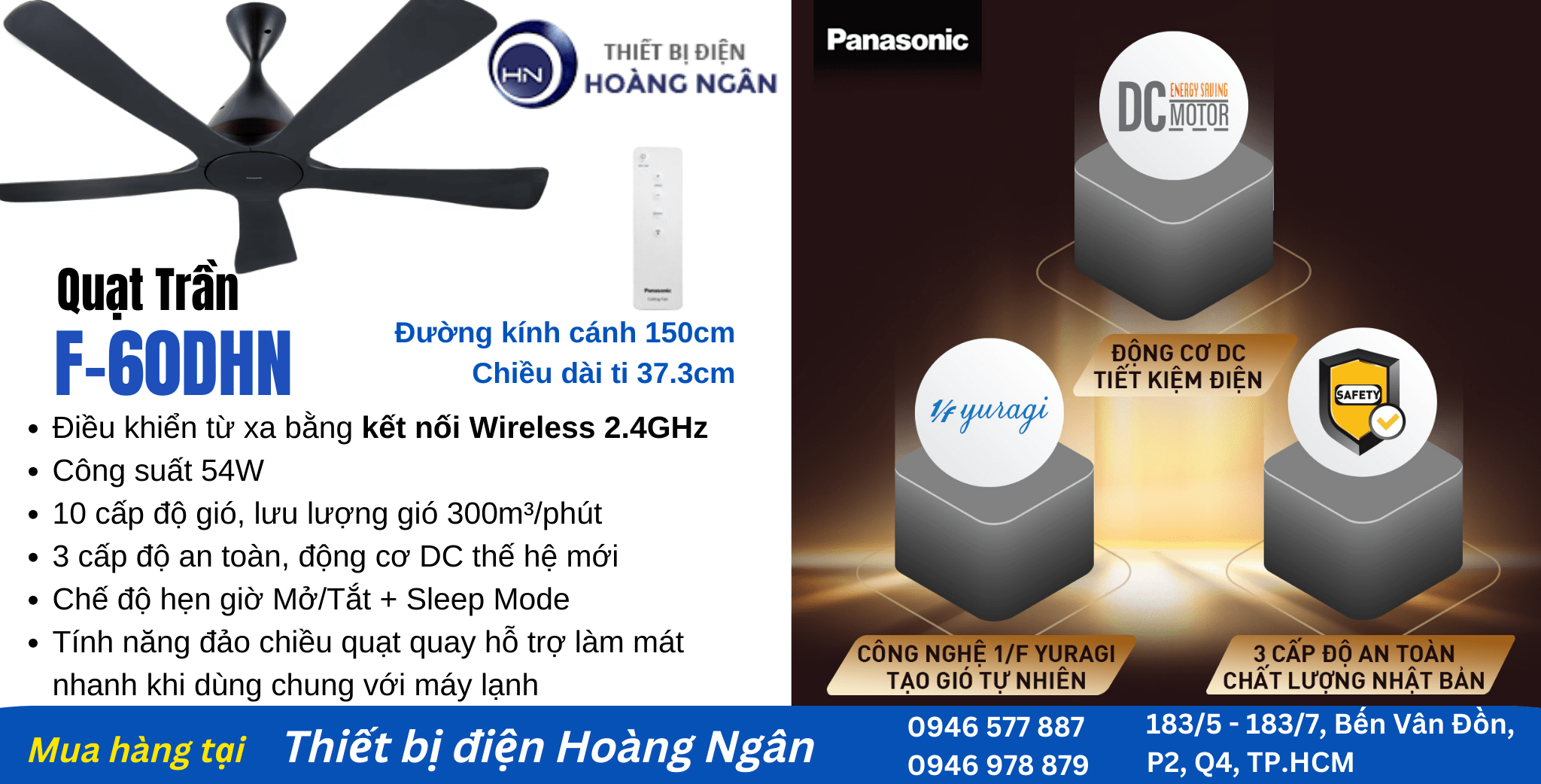 Quạt Trần 5 Cánh Panasonic Wifi F-60DHN