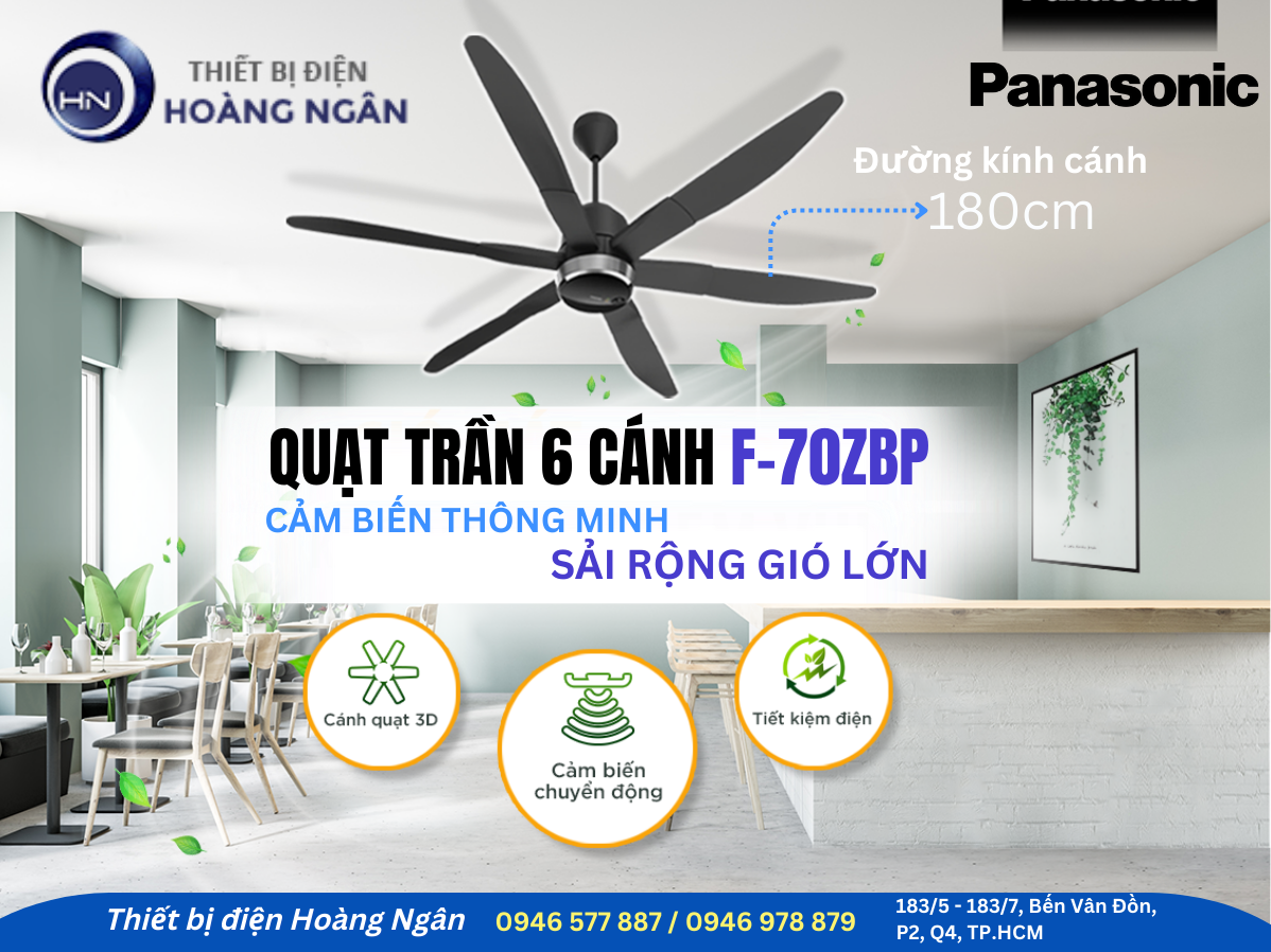 Quạt Trần 6 Cánh Panasonic F-70ZBP