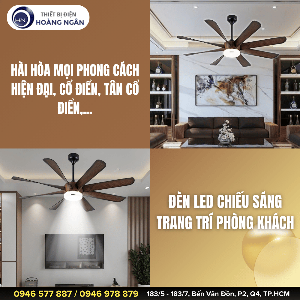 Quạt Trần Cánh Vân Gỗ Nanoco NCFD6089L