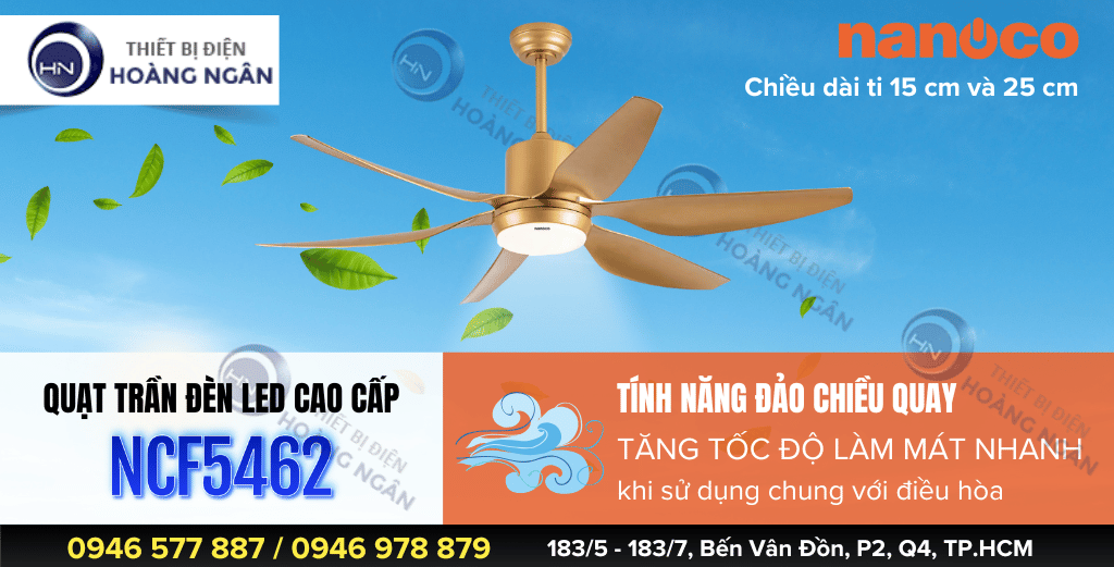 Quạt Trần Có Đèn LED Nanoco NCF5462