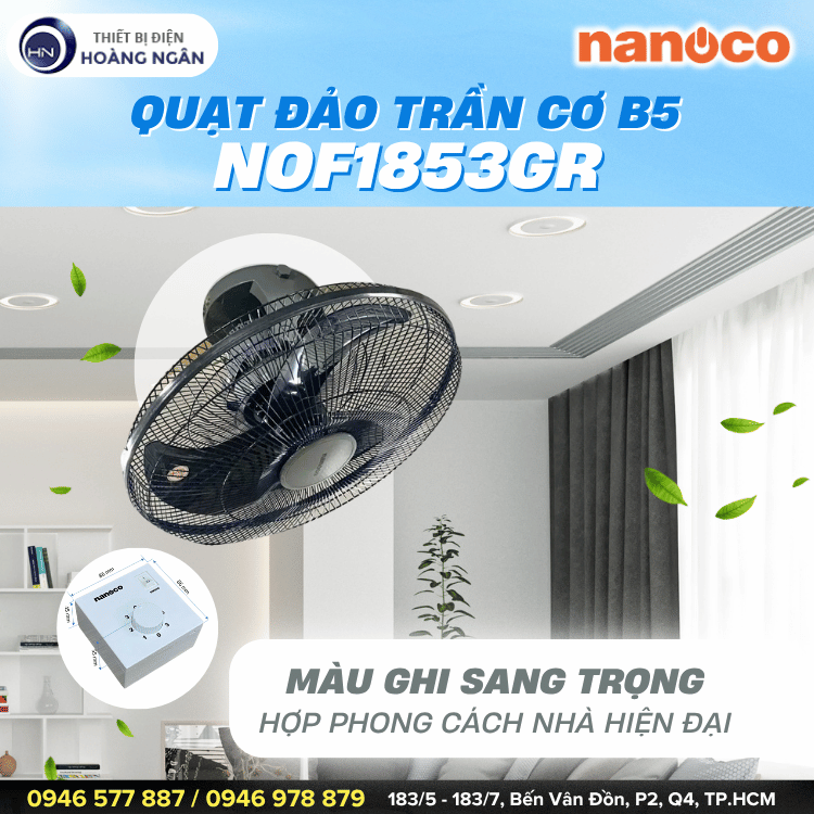 Quạt Trần Đảo B5 Nanoco NOF1853GR 65W