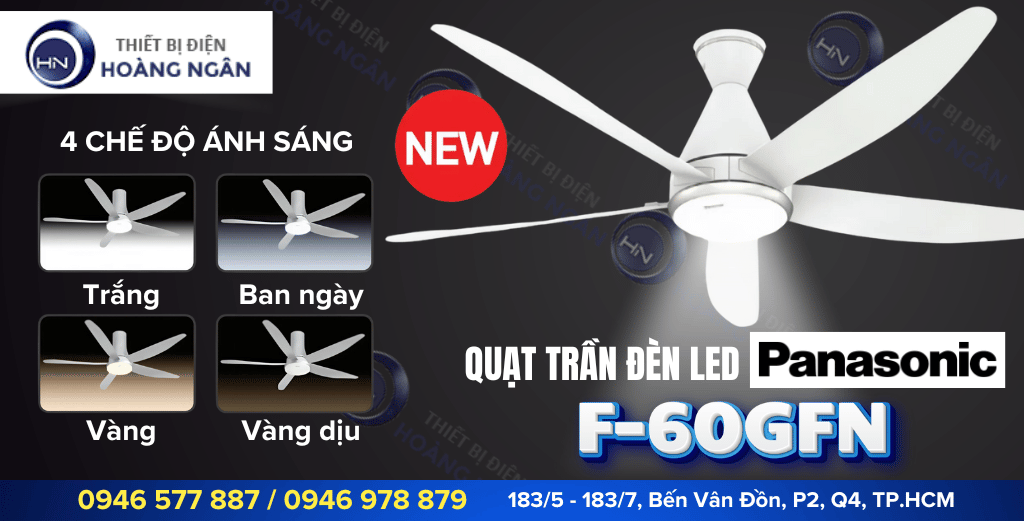 Quạt trần đèn Panasonic 5 cánh F-60GFN