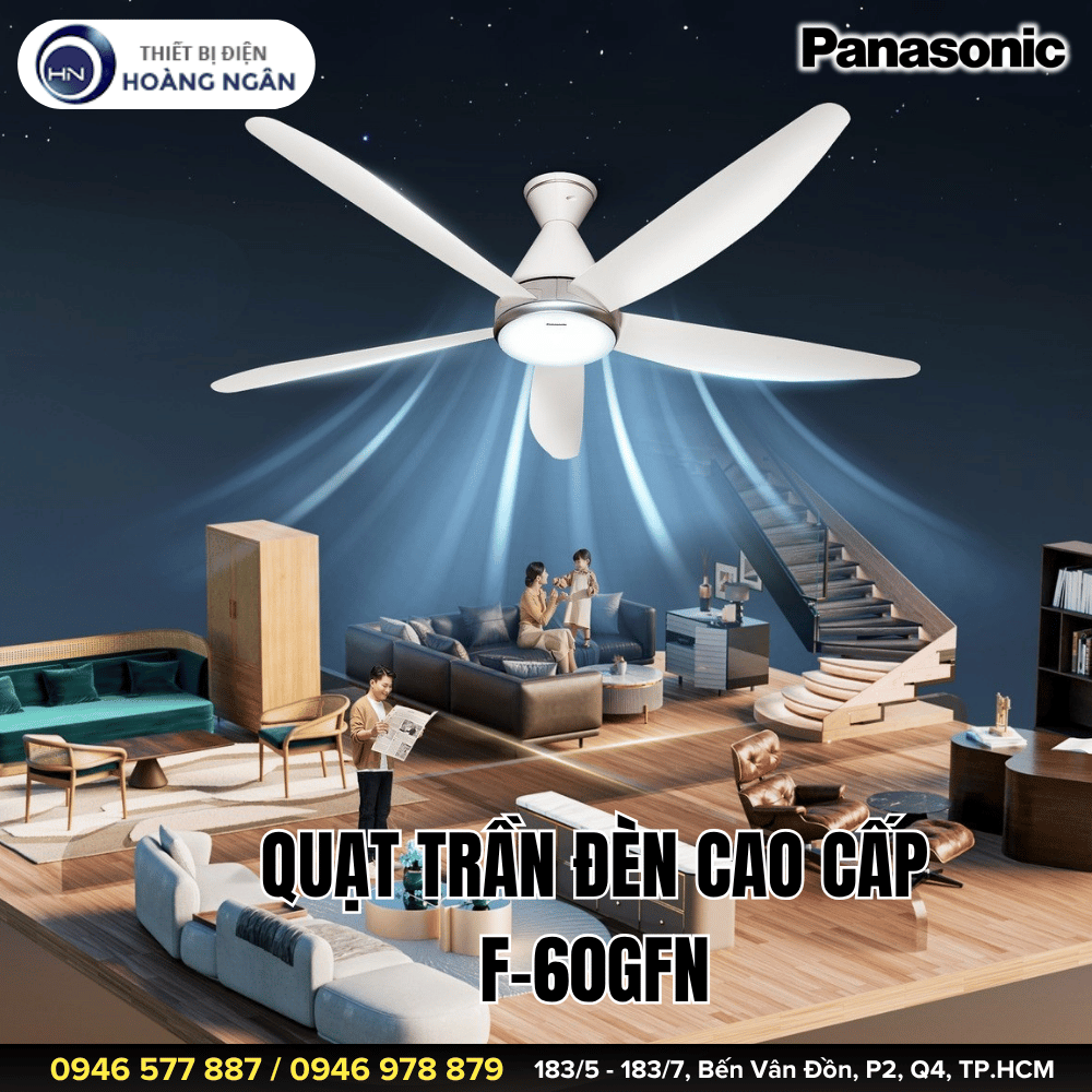 Quạt Trần Đèn Trang Trí Phòng Khách Panasonic F-60GFN