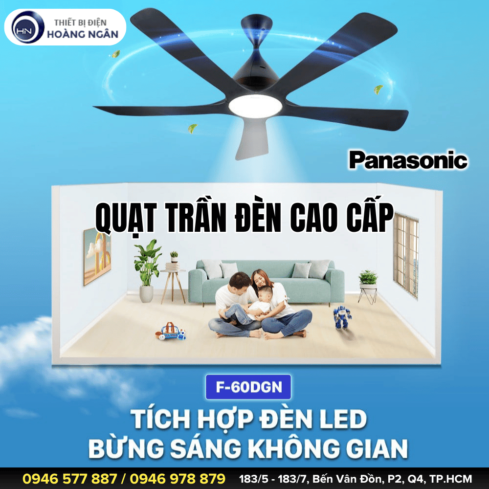 Quạt Trần Đèn Trang Trí Phòng Khách Panasonic F-60DGN