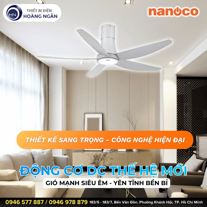 Quạt Trần Đèn Trang Trí Nanoco NCF6059-SL