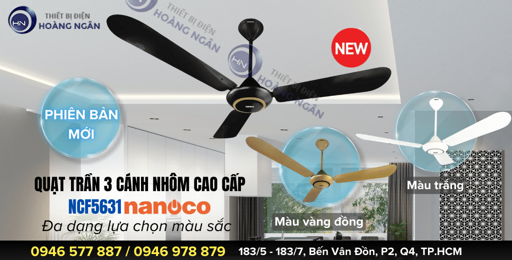 Quạt trần giá rẻ Nanoco NCF5631-K