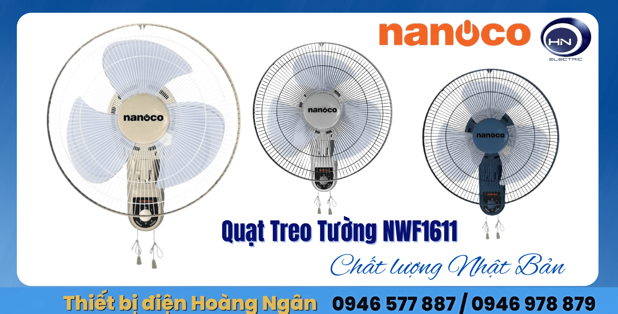 Quạt Treo Tường Điện Cơ Nanoco NWF1611