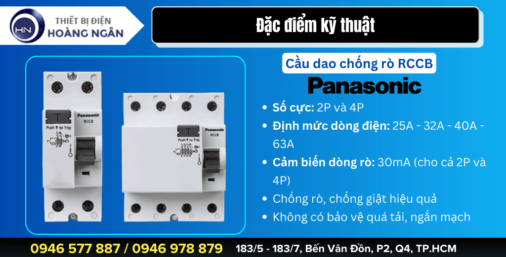 RCCB PANASONIC - CẦU DAO CHỐNG RÒ