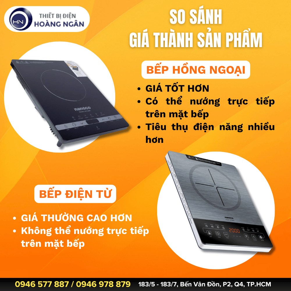 So sánh bếp từ và bếp hồng ngoại