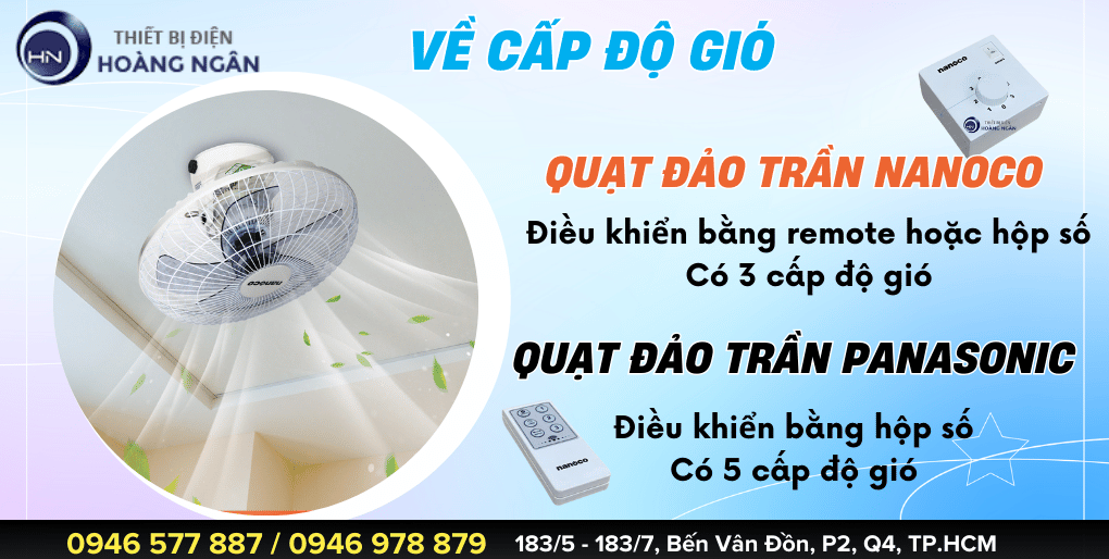 So sánh quạt đảo trần Panasonic và quạt đảo trần Nanoco