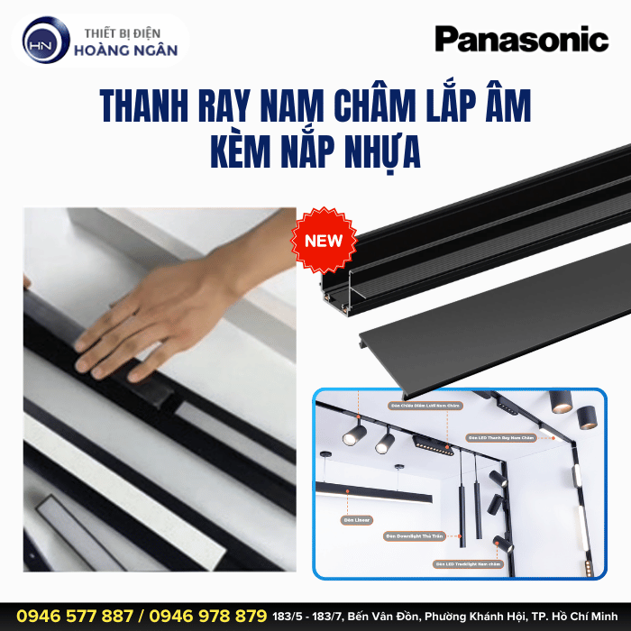 Thanh Ray Nam Châm Lắp Âm Kèm Nắp Nhựa Nanoco