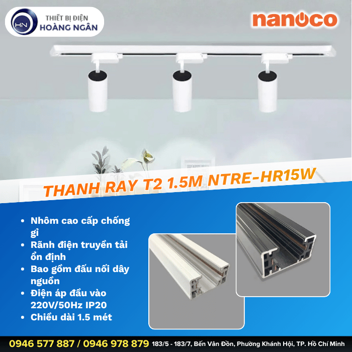 Thanh Ray T2 1.5m EIRA Series NTRE-HR15W Nanoco