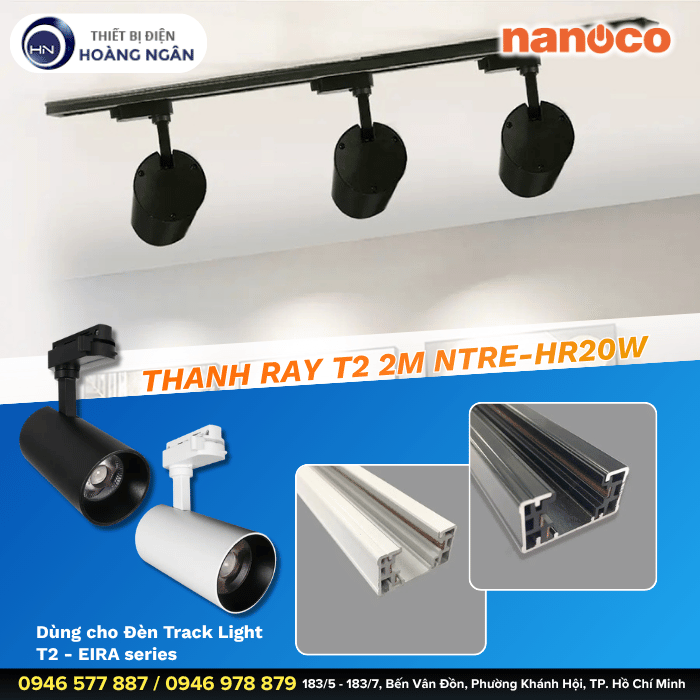 Thanh Ray T2 Dùng Cho Đèn Track Light T2 - EIRA Series Nanoco