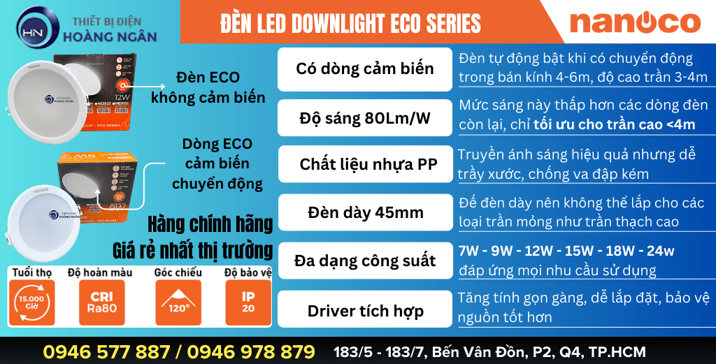 Ưu, nhược điểm của Đèn LED Downlight ECO Series 