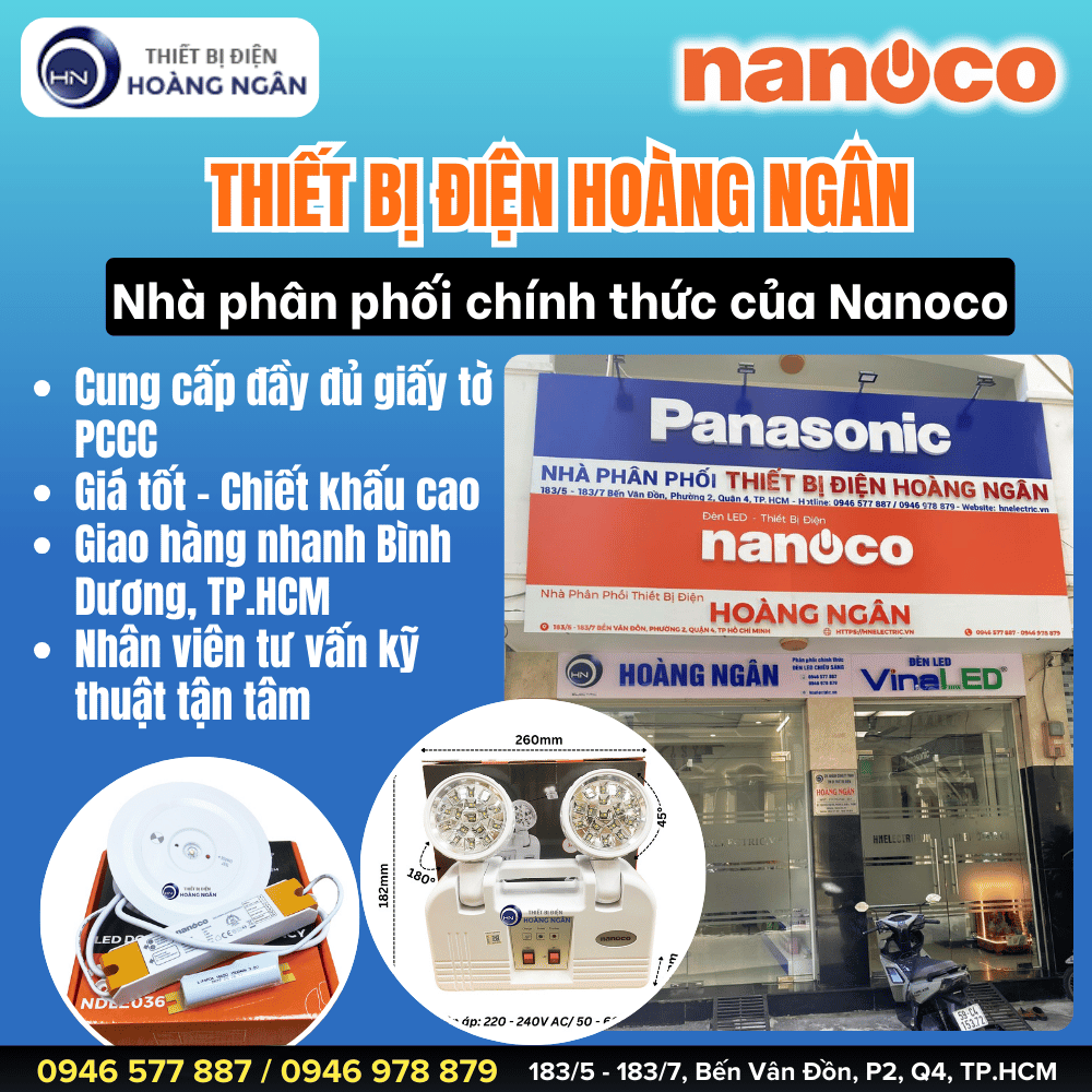 Thiết bị điện Hoàng Ngân - Nhà phân phối đèn Exit Nanoco chính hãng