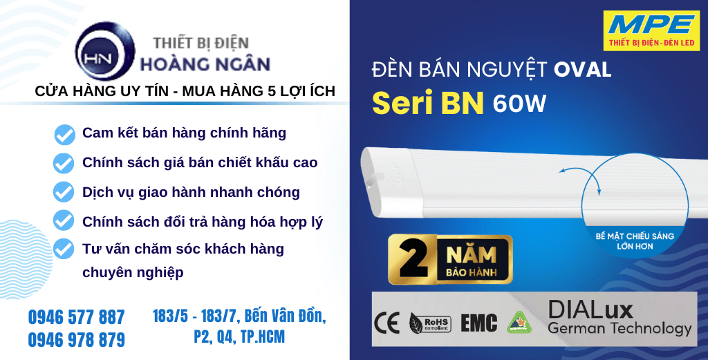 Thông số kỹ thuật của Đèn Bán Nguyệt MPE Oval Seri BN 