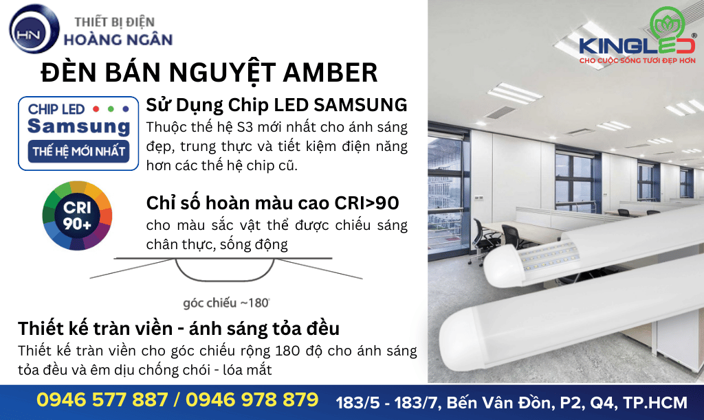 Đèn Tuýp Bán Nguyệt KingLED Amber TBN-SS Series 