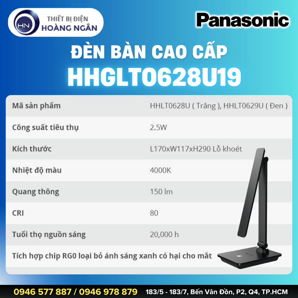 Thông số kỹ thuật Đèn Bàn Chống Cận Thị Panasonic HHGLT0628U19, HHGLT0629U19