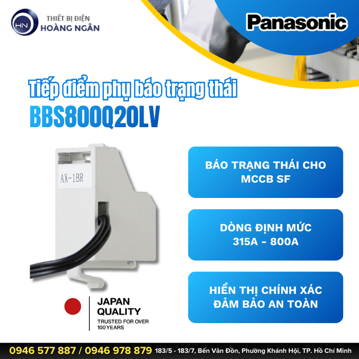 Tiếp điểm phụ báo trạng thái BBS800Q20LV cho dòng SF