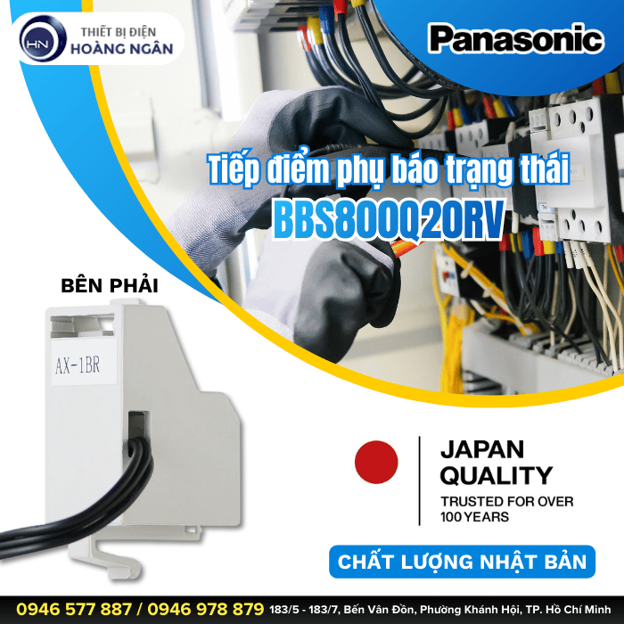 Tiếp điểm phụ báo trạng thái bên phải BBS800Q20RV cho dòng SF Panasonic