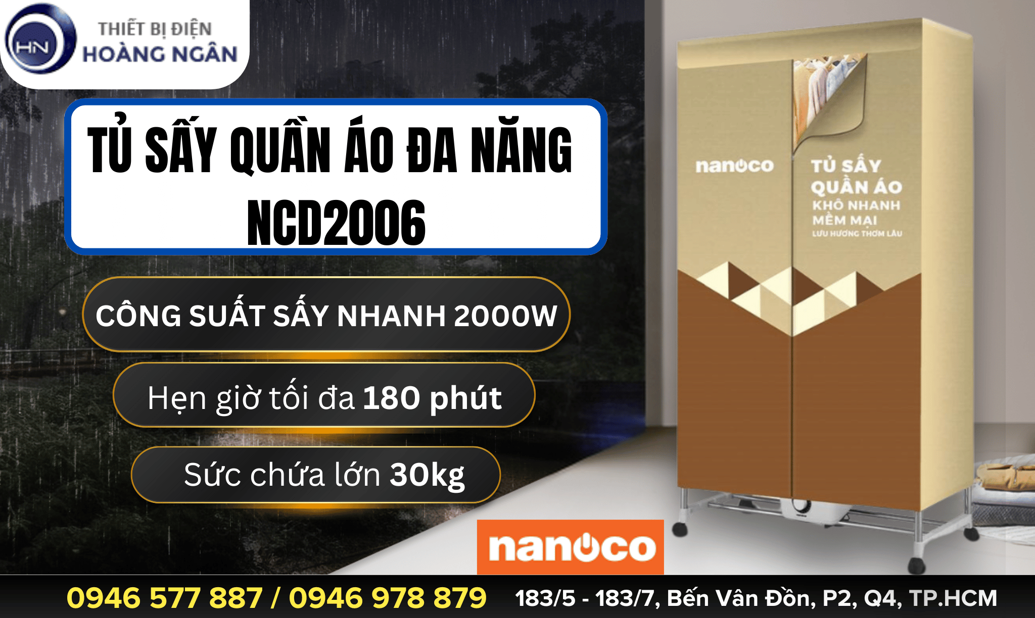 Tủ Sấy Quần Áo Nanoco NCD2006