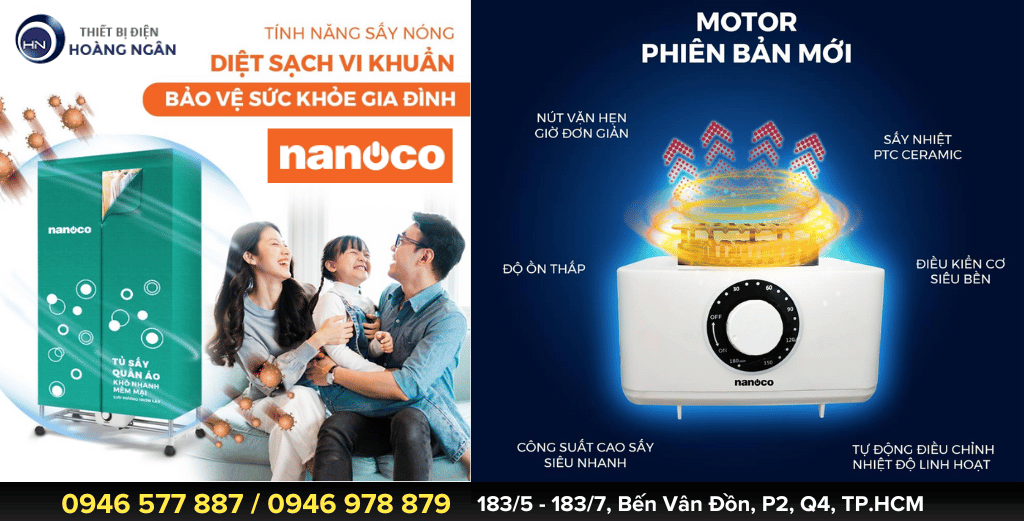 Tủ Sấy Quần Áo Nanoco NCD1502 Diệt Khuẩn Khử Mùi