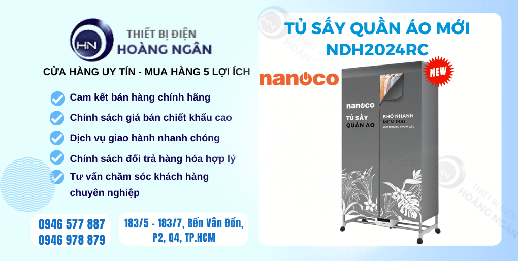 Tủ Sấy Quần Áo Nanoco NCD2024RC