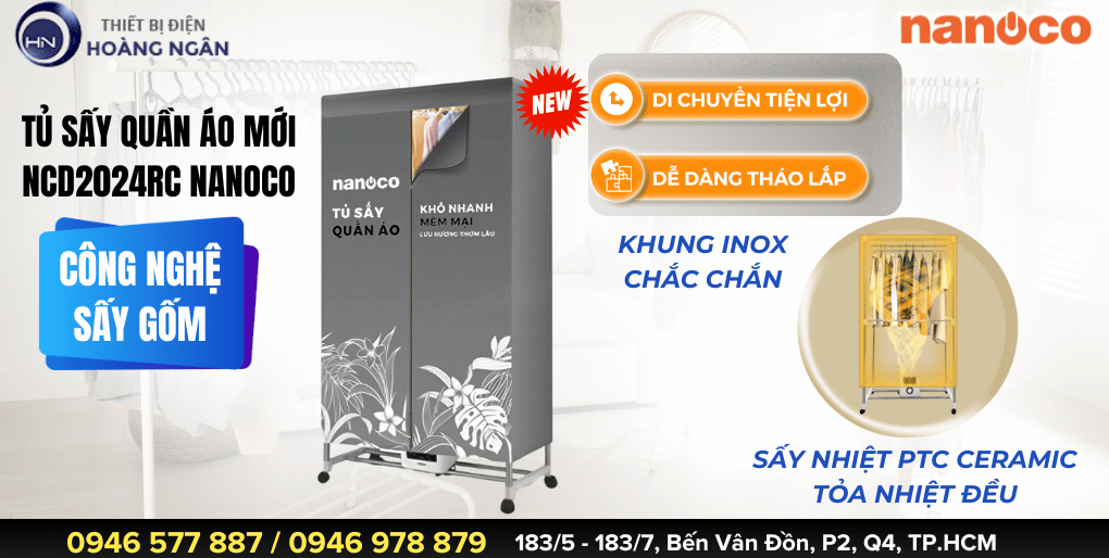 Tủ Sấy Quần Áo Nanoco NCD2024RC