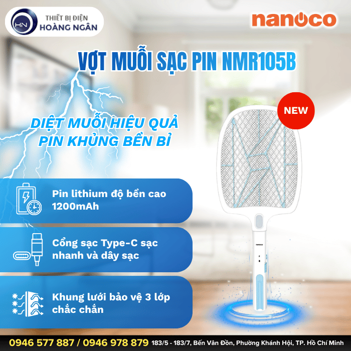 Vợt Muỗi Nanoco NMR105B