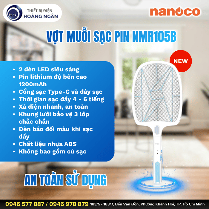 Vợt Muỗi Nanoco NMR105B