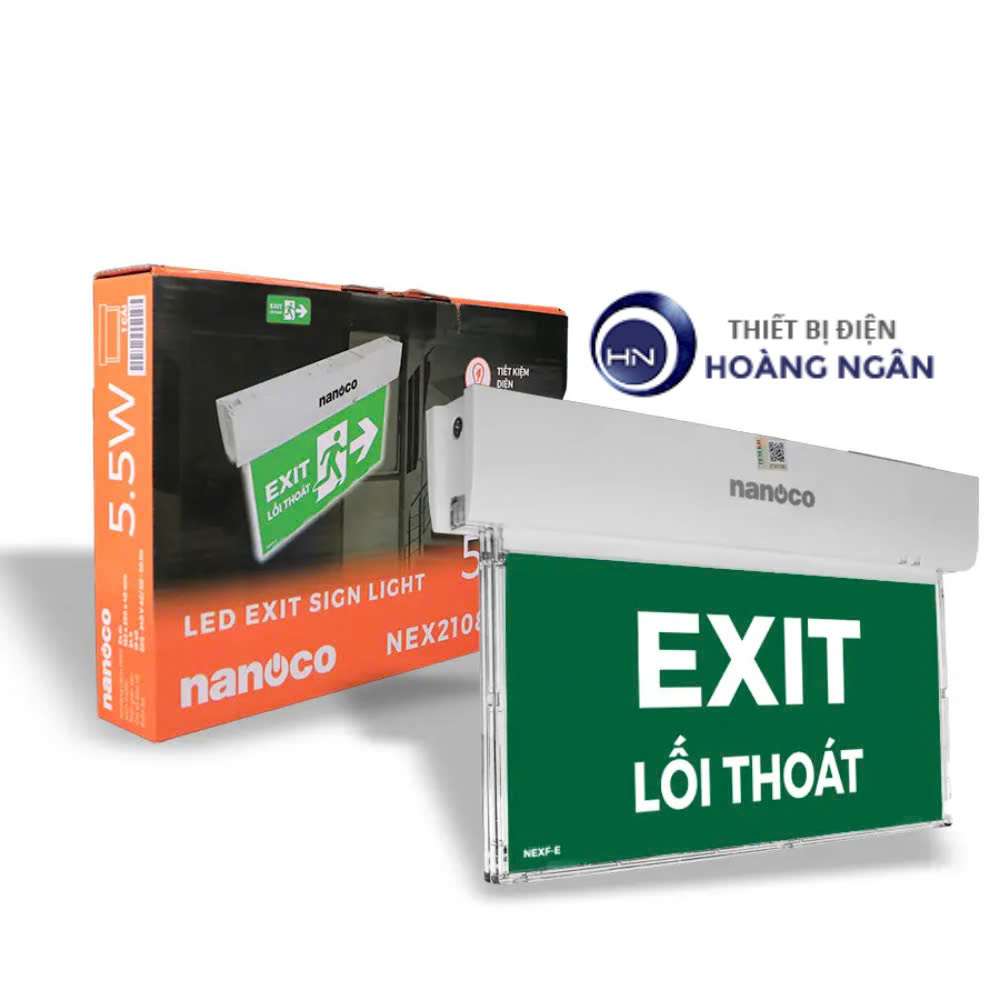 Đèn LED Thoát Hiểm Hình Exit Lối Thoát NEX2108C1 Nanoco | Có Chứng Nhận PCCC