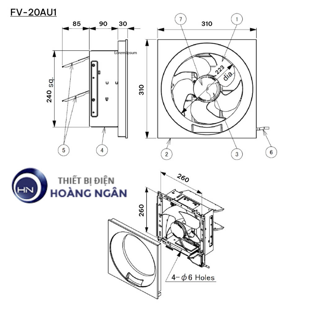 Quạt Hút Gắn Tường Loại 1 Chiều - Không Có Màn Che - 18W FV-20AU1 Panasonic | Sản Xuất Tại Việt Nam