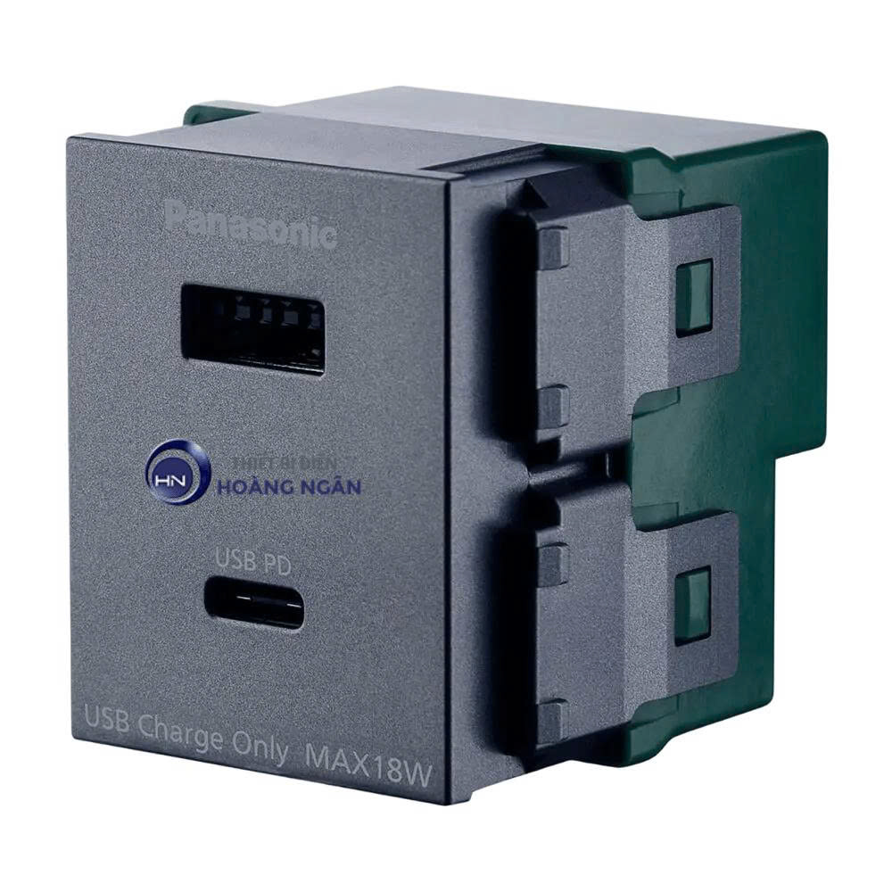 Ổ Cắm Sạc USB 2 Cổng Chuẩn A-C, Cắm Nhanh Halumie Panasonic