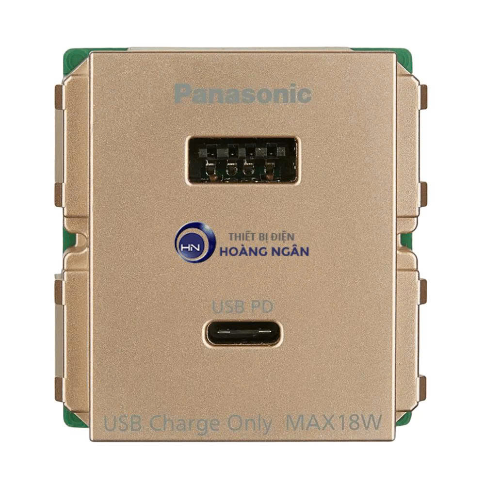 Ổ Cắm Sạc USB 2 Cổng Chuẩn A-C, Cắm Nhanh Halumie Panasonic