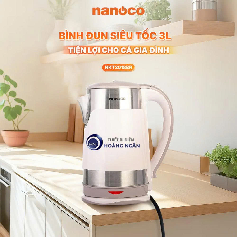 Bình Đun Siêu Tốc Nanoco NKT3018BR 3L