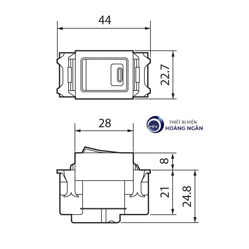 Công Tắc B, 1 Chiều, Có Đèn Báo Khi ON, 300VAC - 4A WN5241W-801 Panasonic