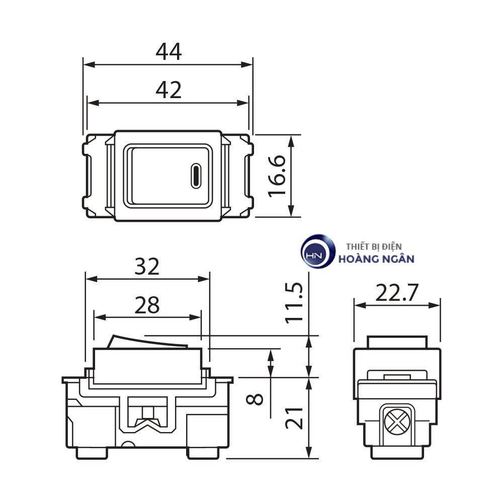 Công Tắc B, 1 Chiều, Có Đèn Báo Khi OFF, 250VAC - 16A WNG5051W-751 Panasonic